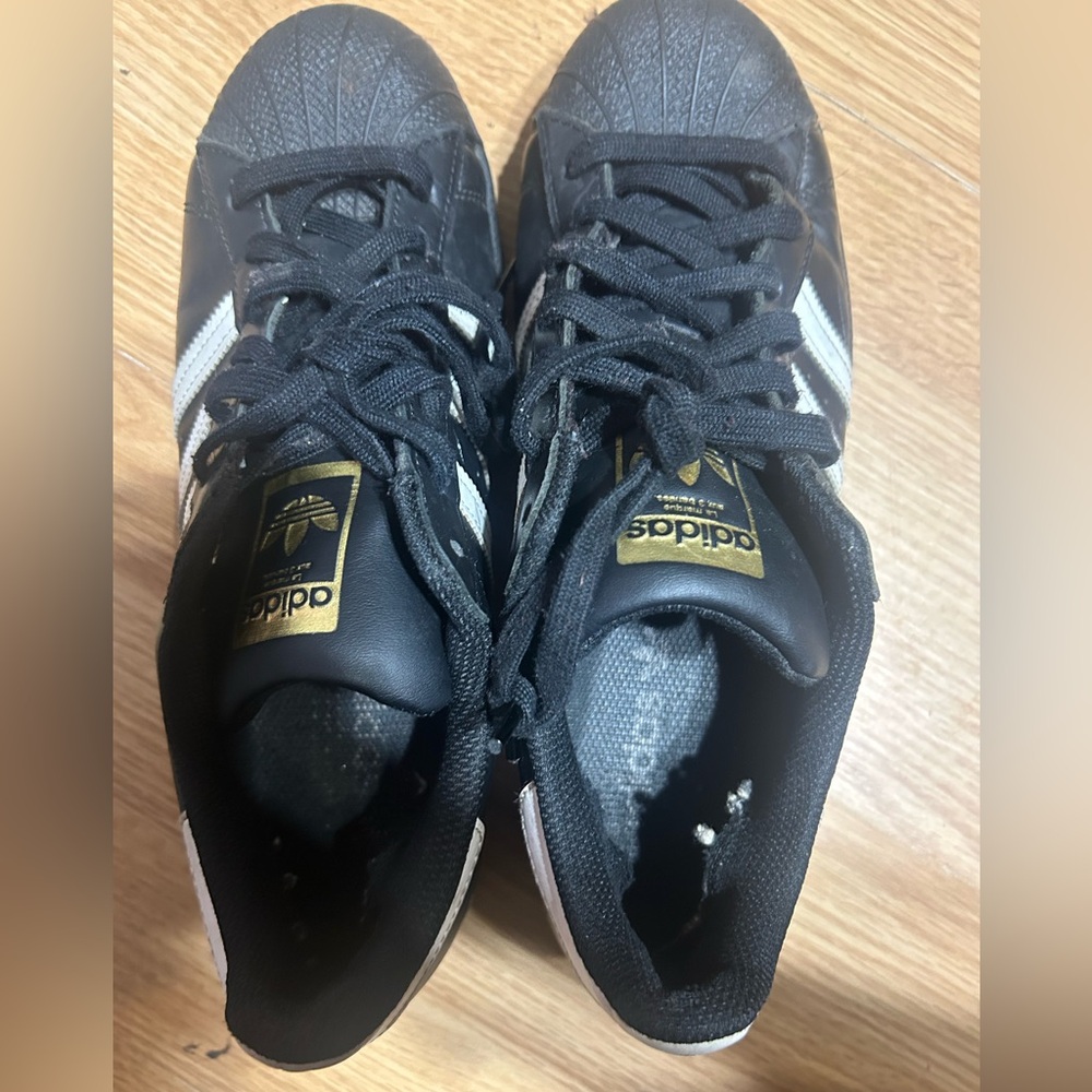 Sharp Classic Adidas Superstar Hard Shell Toe Bla… - image 7
